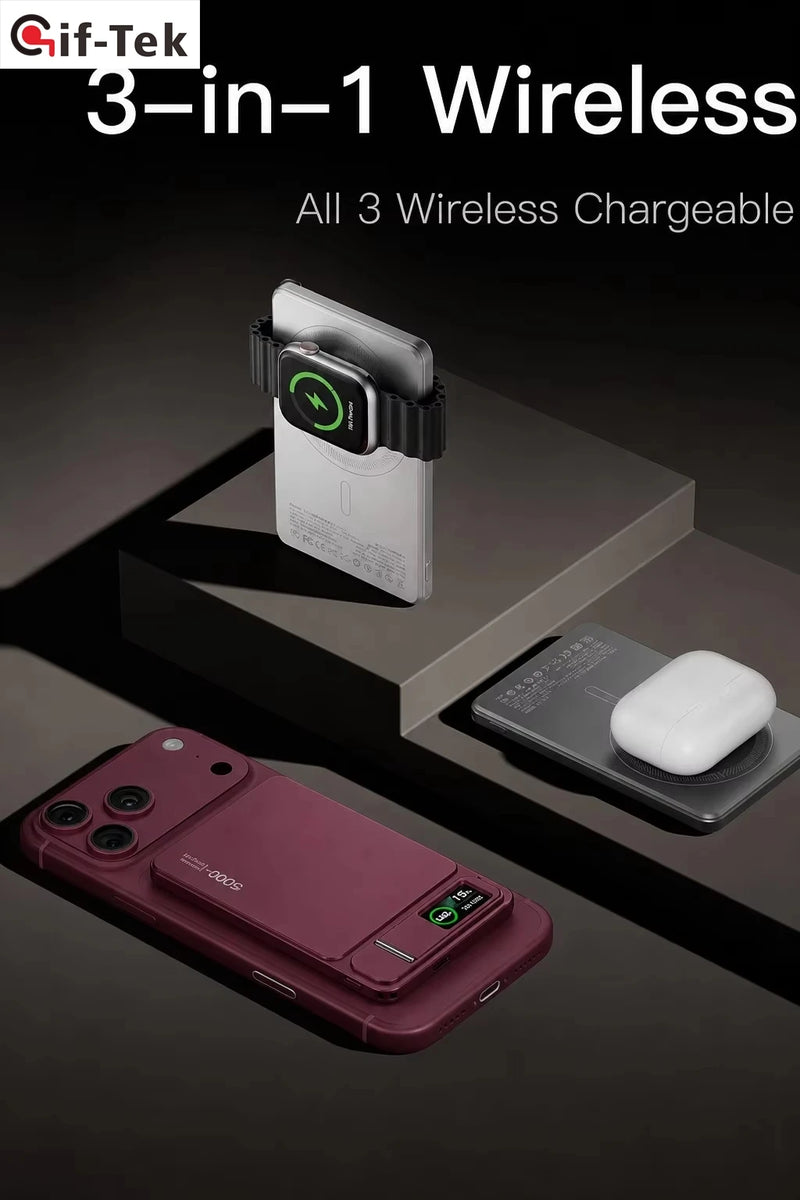Aluminum TFT — 10000mAh Power Bank with Holder