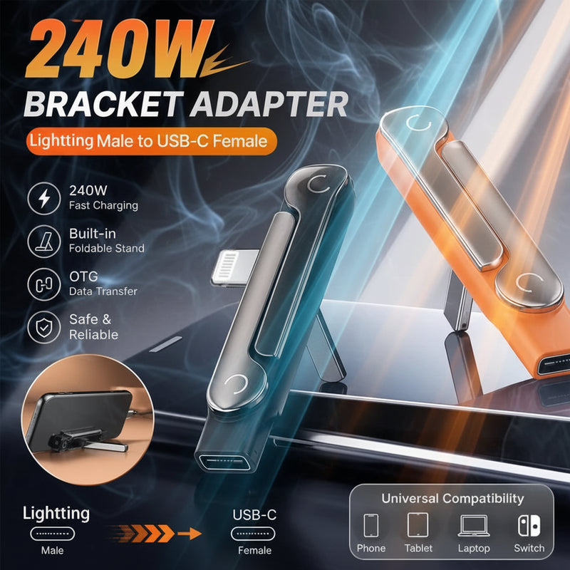 240W USB-C Foldable Phone Stand Adapter