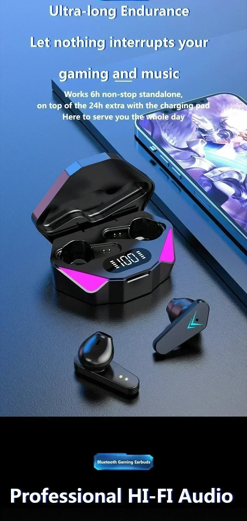 Strike Glow — LED Gaming Earbuds