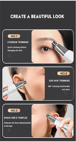 Nose & Ear Trimmer — 2-in-1 Painless Clipper