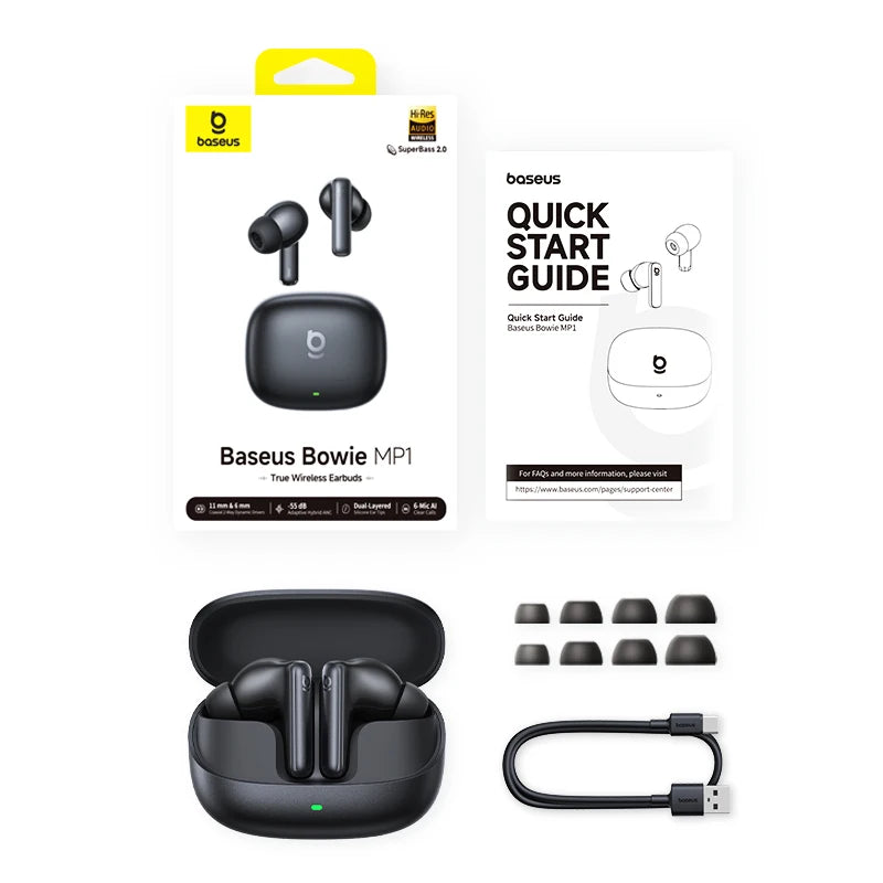 Baseus Bowie MP1 — Premium Adaptive ANC Earbuds