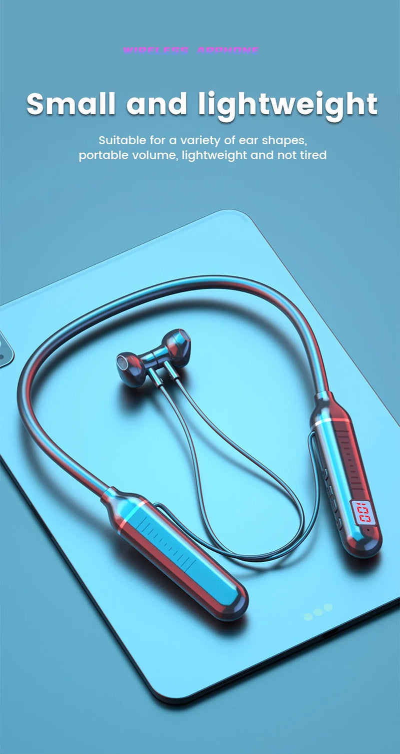 LED Power Neckband — Magnetic Bluetooth Earphones