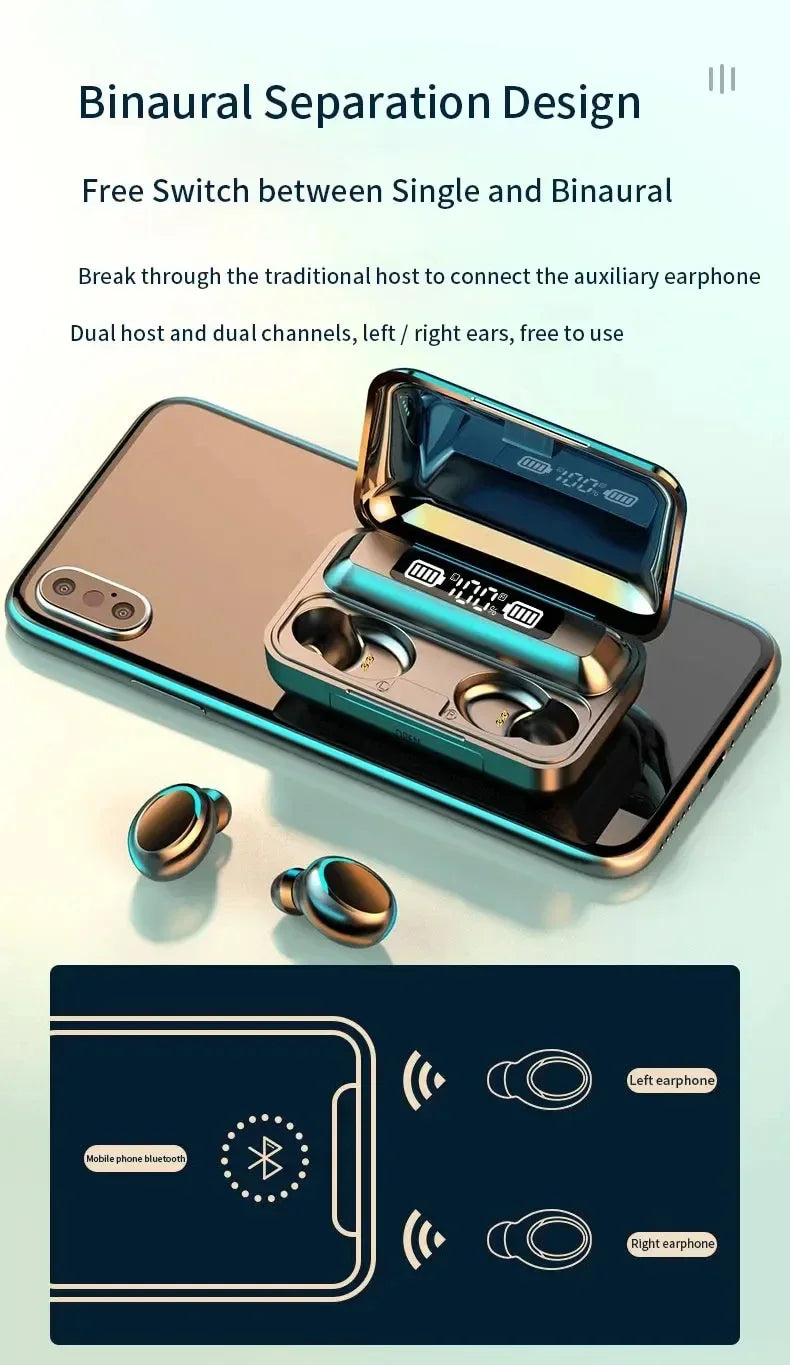 F9 Compact — Large-Capacity Charging Case Earbuds