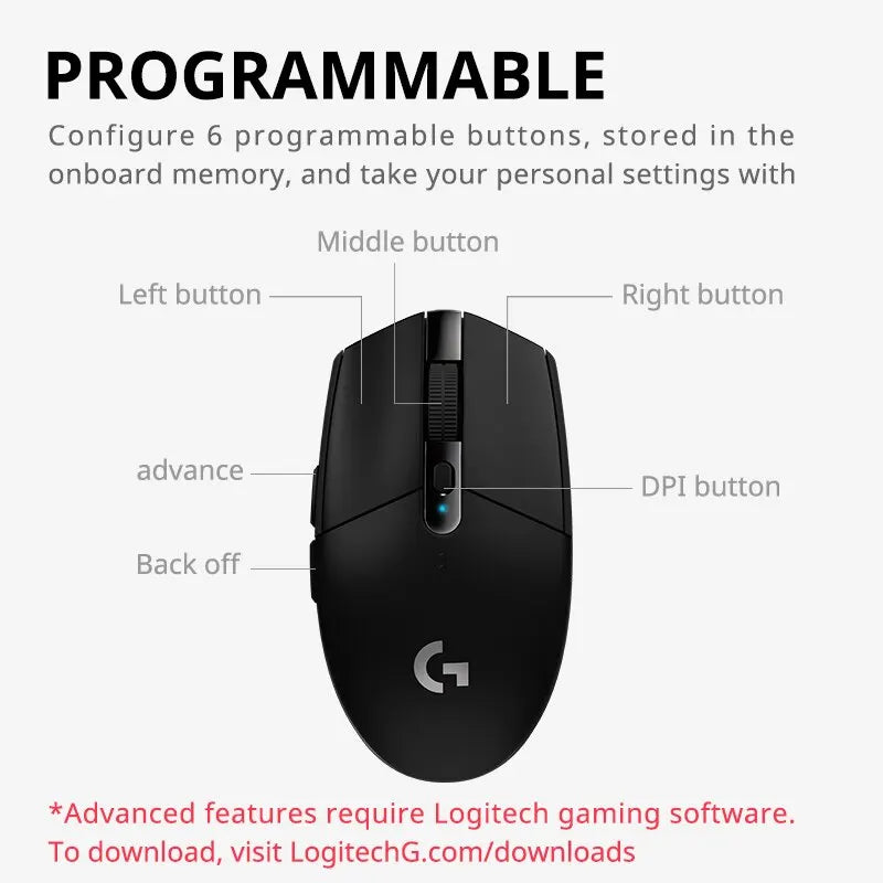 Logitech G304/G305 Limited-edition trendy wireless gaming mouse with matte finish and luxurious texture