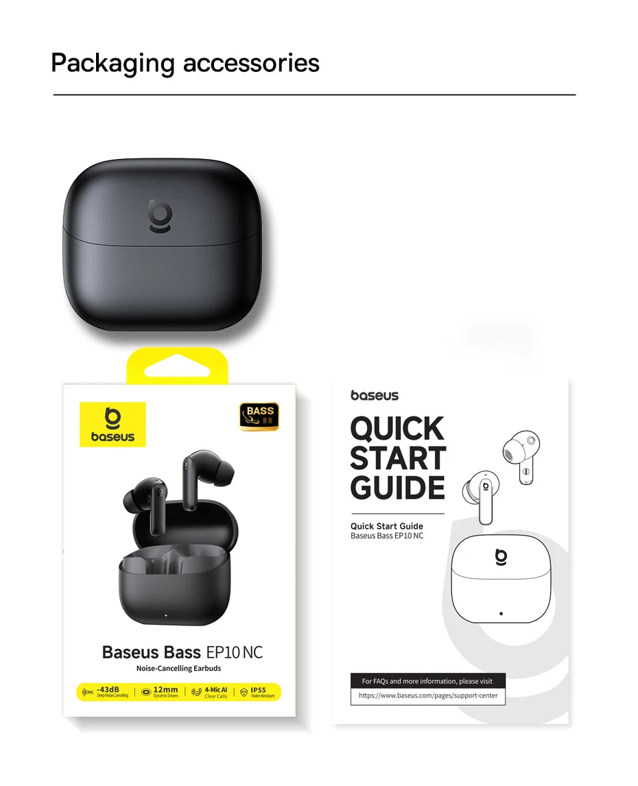 Baseus Bass EP10 — Hybrid ANC Earbuds