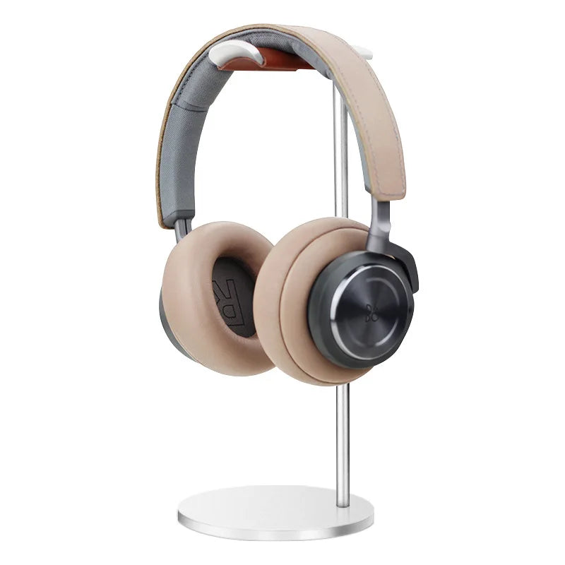 Curved Aluminum Headphone Stand Rack Sturdy Metal Gaming Headset Earphone Holder Hanger with Solid Base for Table Desk Display