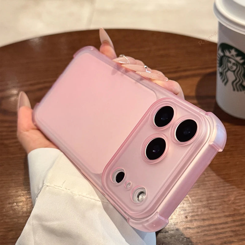 Cute Matte Clear Phone Case for iPhone 17 Air 16E 14 15 16 11 12 13 Pro Max Plus X XS MAX XR Shockproof Protector Cover