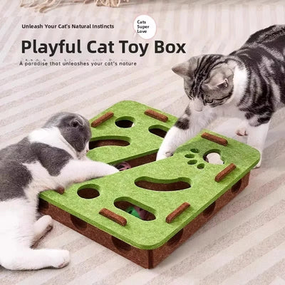 Interactive Cat Puzzle Toy with Ball