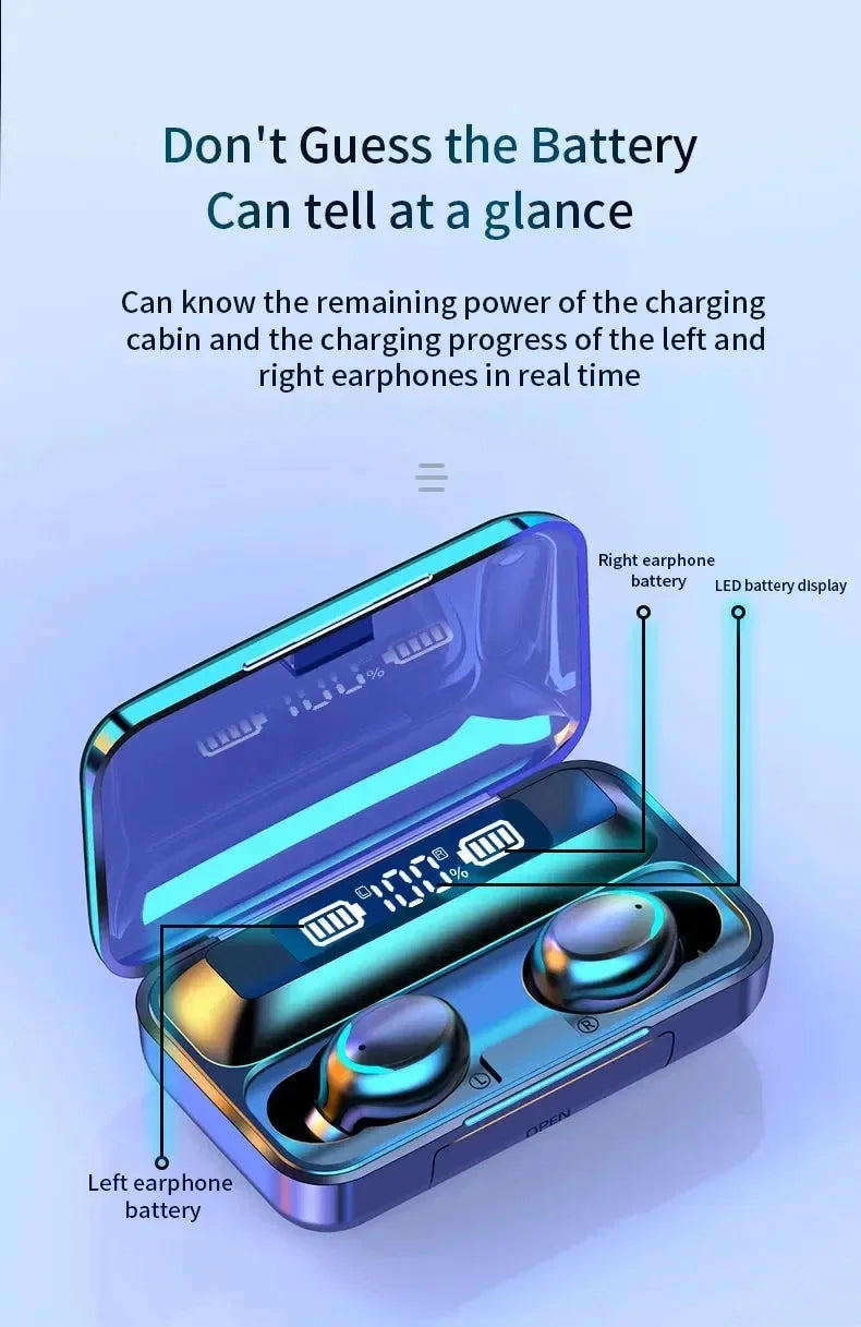 F9 Compact — Large-Capacity Charging Case Earbuds
