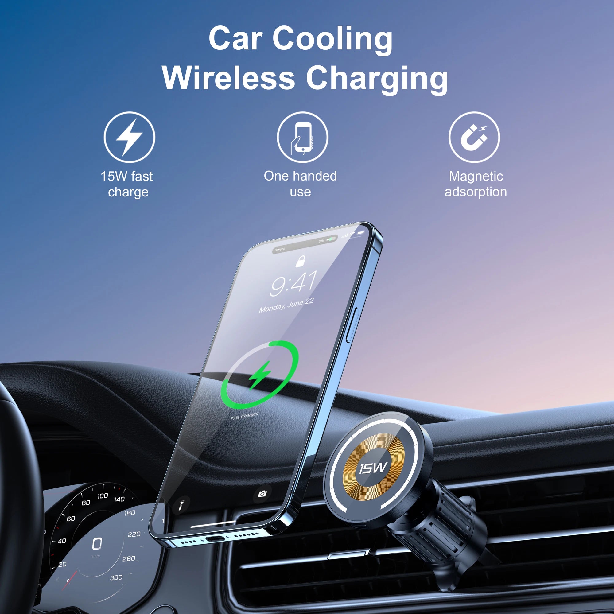 Magnetic Car Phone Mount in Car Phone Holder Air Vent Magnetic, 6 N52 Magnets Universal Mobile Phone Holders for iPhone 15