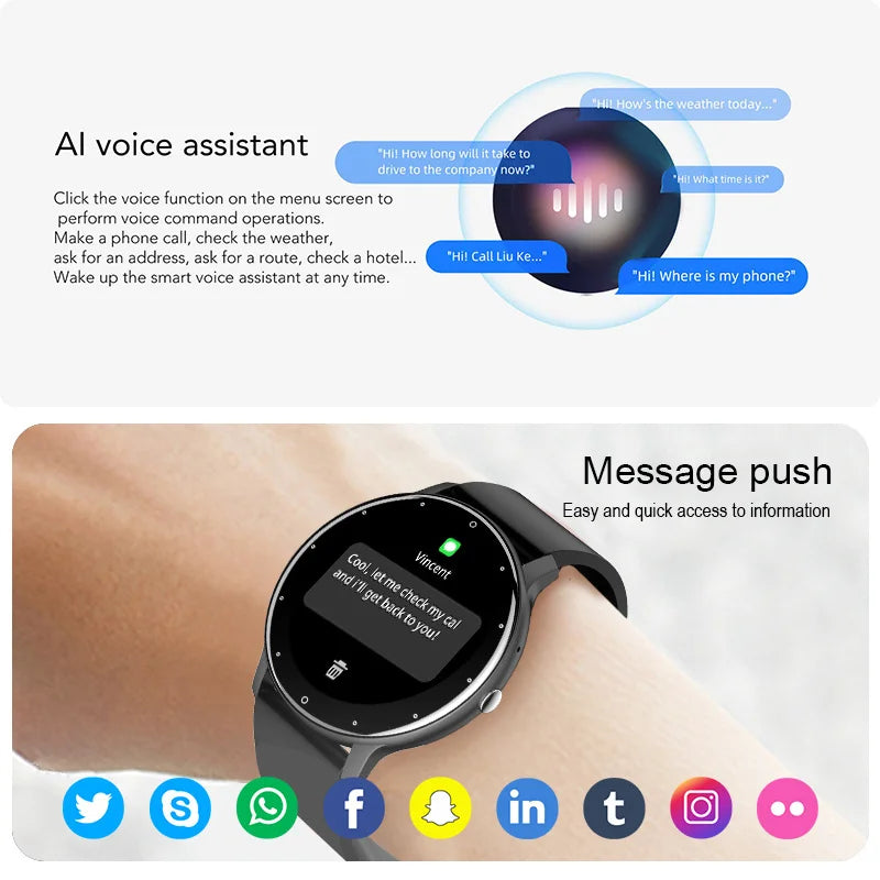 LIGE Active — Full Touch Fitness Calling Watch